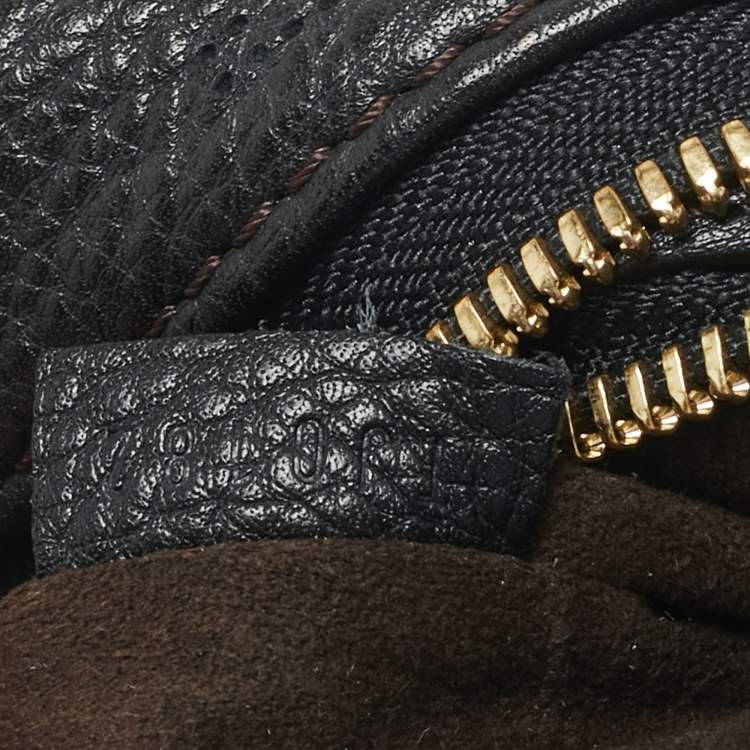 Pre Owned Louis Vuitton Black Monogram Mahina Leather Selene PM Bag