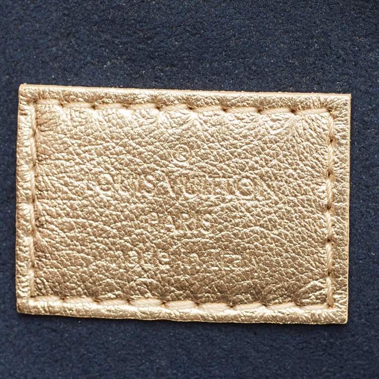 Pre Owned Louis Vuitton Gold Monogram Embossed Leather Coussin PM Bag