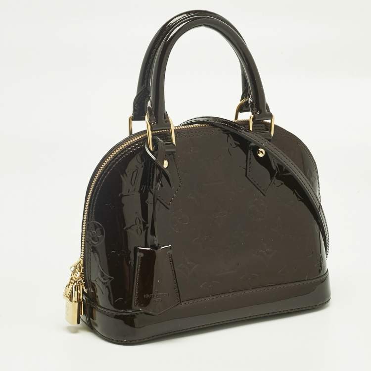 Pre Owned Louis Vuitton Amarante Monogram Vernis Alma BB Bag