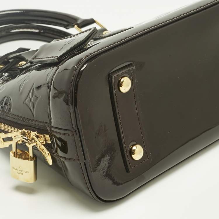 Pre Owned Louis Vuitton Amarante Monogram Vernis Alma BB Bag