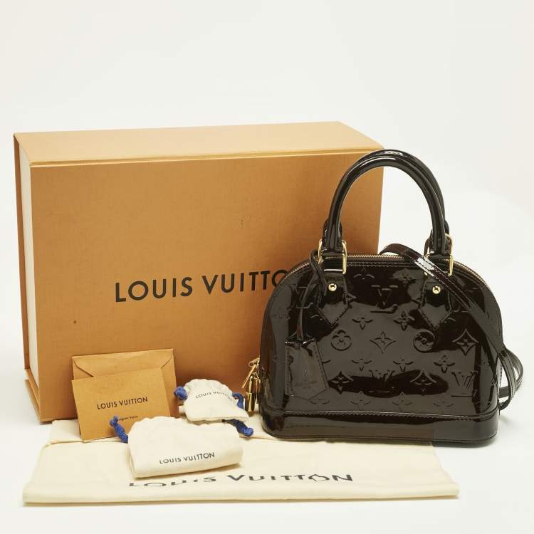 Pre Owned Louis Vuitton Amarante Monogram Vernis Alma BB Bag