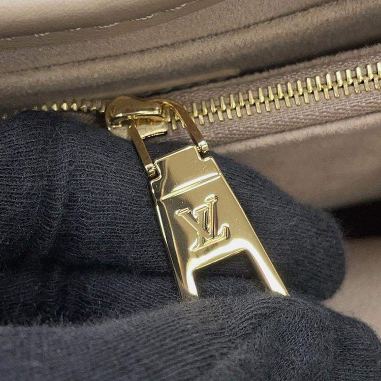 Pre Owned Louis Vuitton Babylone PM Grey Monogram Empreinte Leather Tote Bag