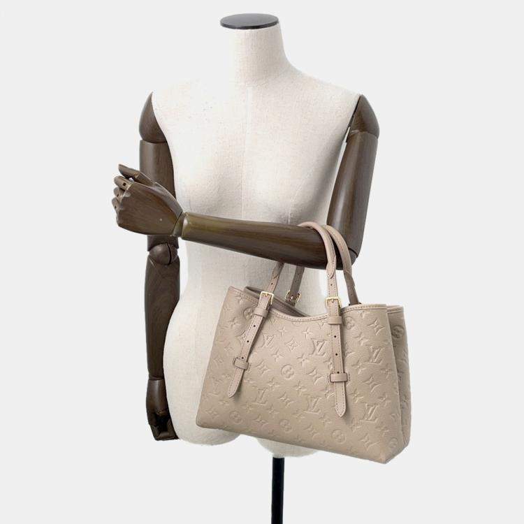 Pre Owned Louis Vuitton Babylone PM Grey Monogram Empreinte Leather Tote Bag