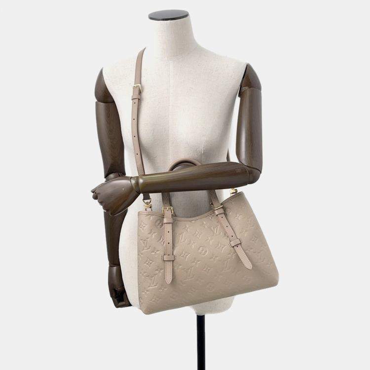 Pre Owned Louis Vuitton Babylone PM Grey Monogram Empreinte Leather Tote Bag