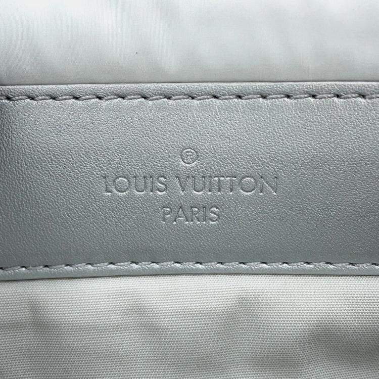 Pre Owned Louis Vuitton LV Ski Onthego MM Blue White Monogram Nylon Tote Bag