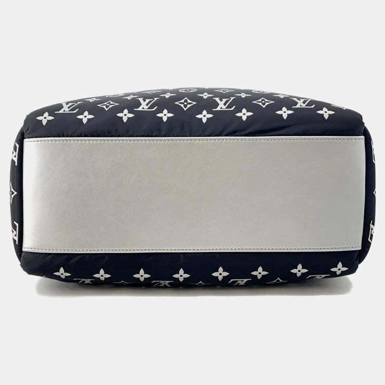 Pre Owned Louis Vuitton LV Ski Onthego MM Blue White Monogram Nylon Tote Bag