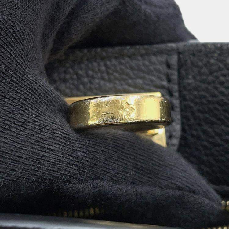 Pre Owned Louis Vuitton On My Side PM Black, Brown Calfskin Leather Top Handle Bag