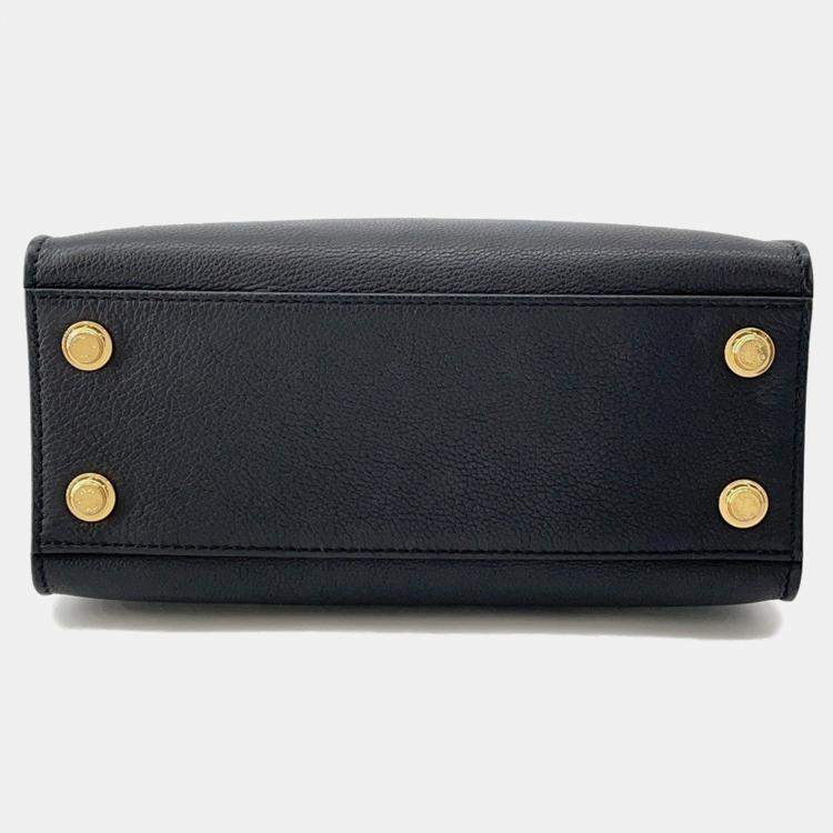 Pre Owned Louis Vuitton On My Side PM Black, Brown Calfskin Leather Top Handle Bag