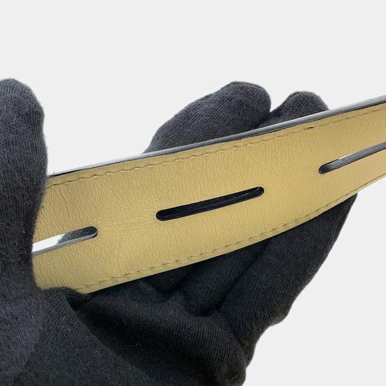 Pre Owned Louis Vuitton City Frame Yellow Taiga Calfskin Leather Top Handle Bag