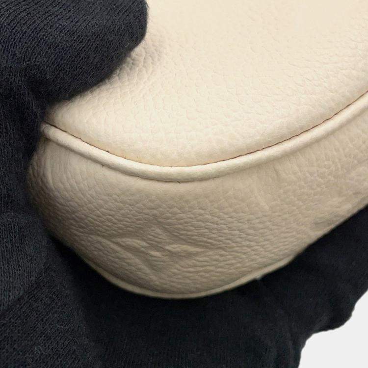 Pre Owned Louis Vuitton Multi Pochette Accessoires Cream Monogram Empreinte Calfskin Leather Crossbody Bag
