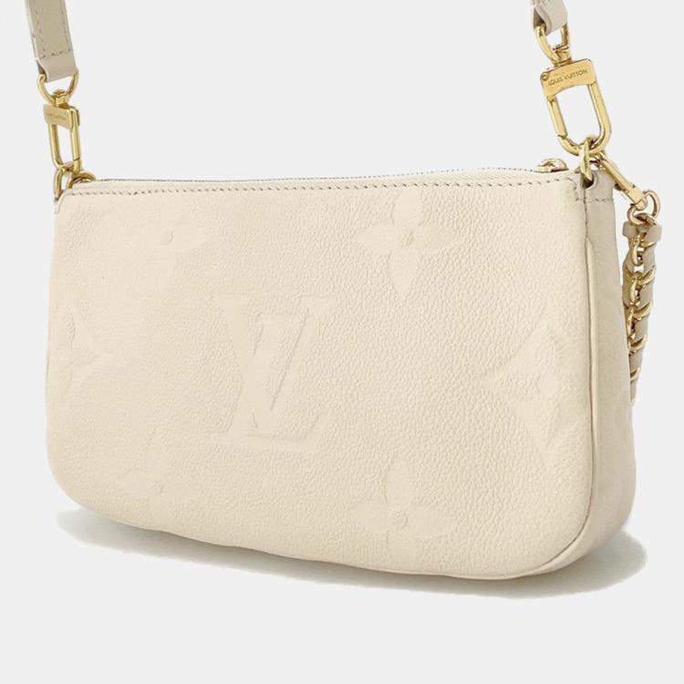 Pre Owned Louis Vuitton Multi Pochette Accessoires Cream Monogram Empreinte Calfskin Leather Crossbody Bag