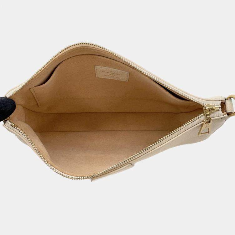 Pre Owned Louis Vuitton Multi Pochette Accessoires Cream Monogram Empreinte Calfskin Leather Crossbody Bag
