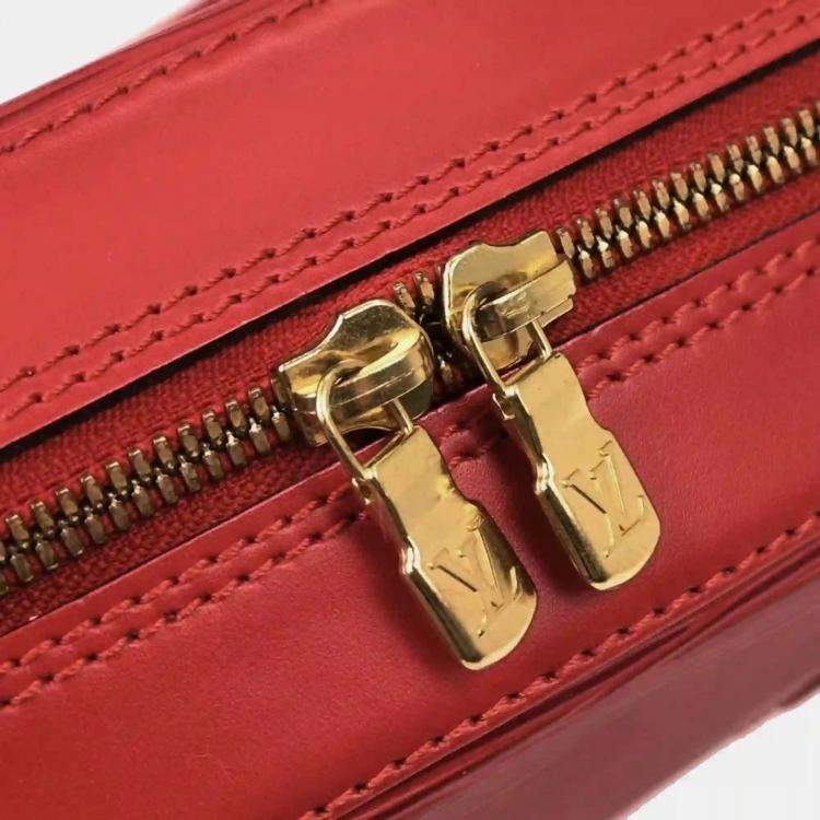 Pre Owned Louis Vuitton Sablon Red Epi Leather Top Handle Bag