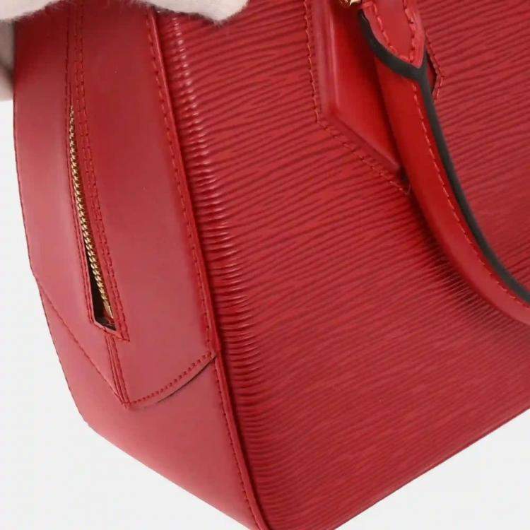 Pre Owned Louis Vuitton Sablon Red Epi Leather Top Handle Bag