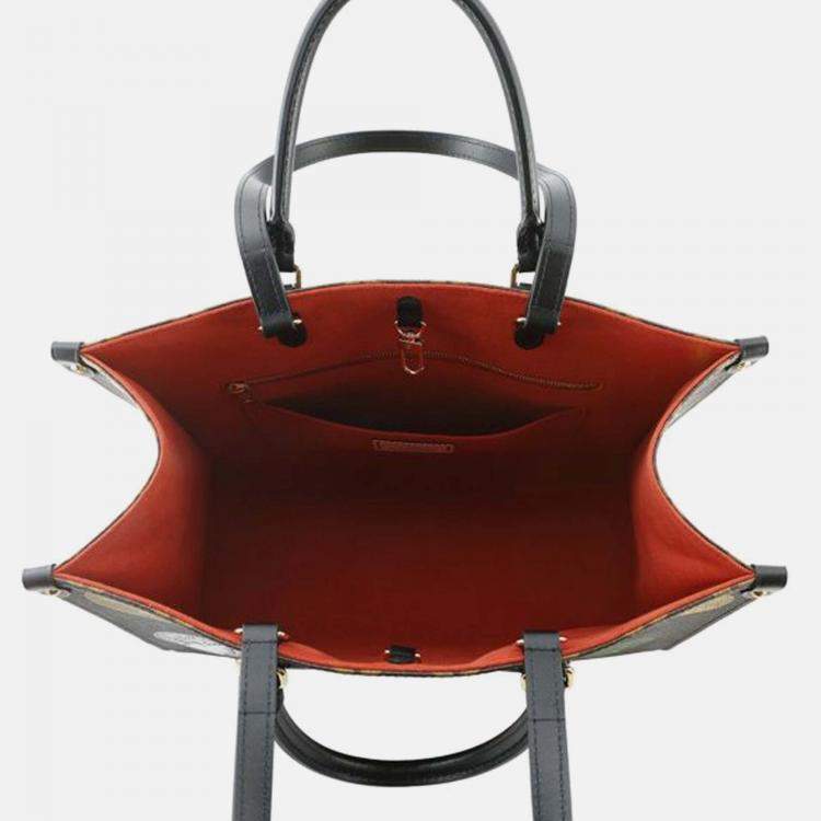 Pre Owned Louis Vuitton OnTheGo MM Beige, Pink Monogram Coated Canvas Tote Bag