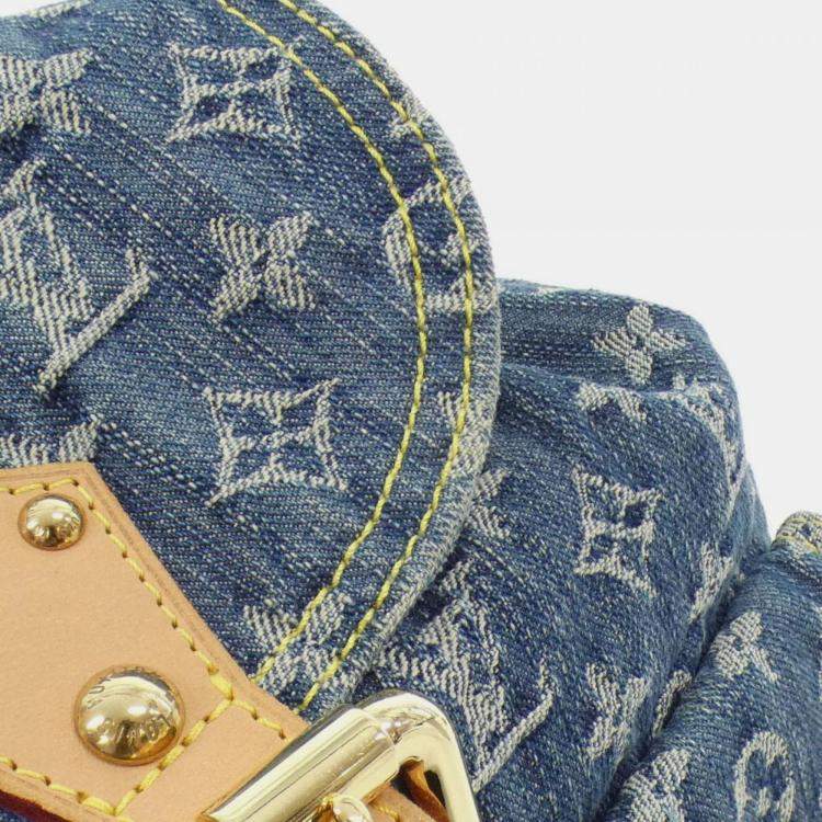Pre Owned Louis Vuitton Monogram Sac A Dos GM Blue Denim Backpack