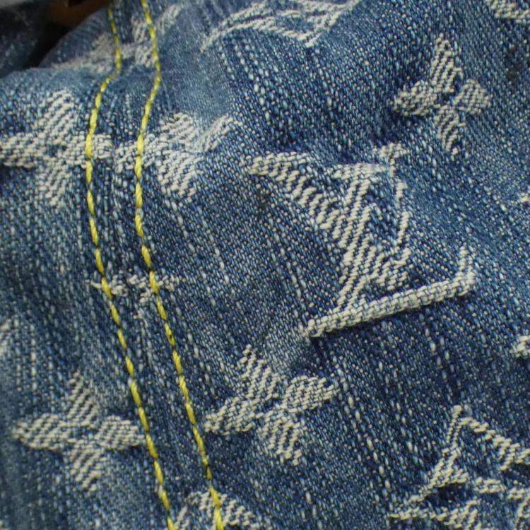 Pre Owned Louis Vuitton Monogram Sac A Dos GM Blue Denim Backpack