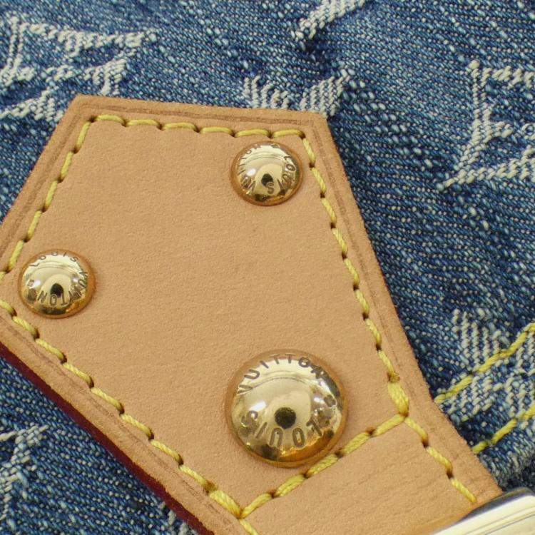 Pre Owned Louis Vuitton Monogram Sac A Dos GM Blue Denim Backpack