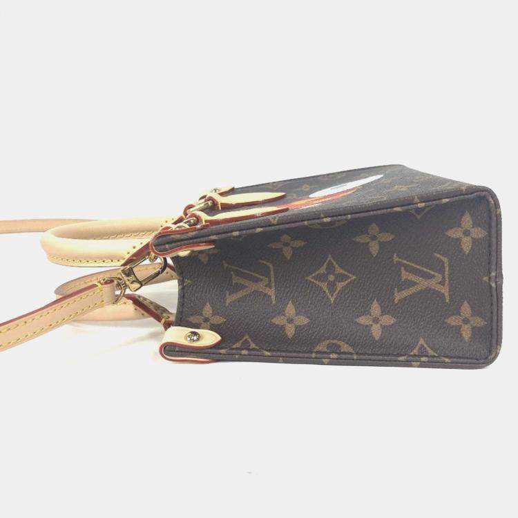 Pre Owned Louis Vuitton On The Go Monogram Takashi Murakami BB Brown Canvas Tote Bag