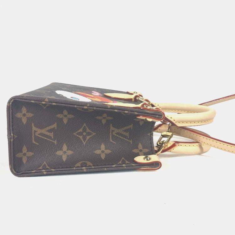 Pre Owned Louis Vuitton On The Go Monogram Takashi Murakami BB Brown Canvas Tote Bag