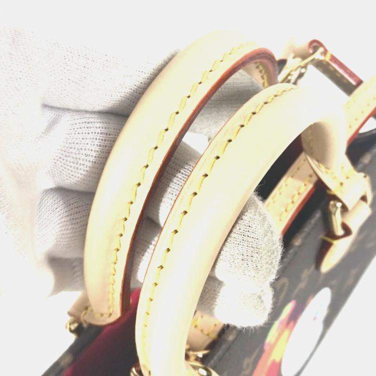 Pre Owned Louis Vuitton On The Go Monogram Takashi Murakami BB Brown Canvas Tote Bag