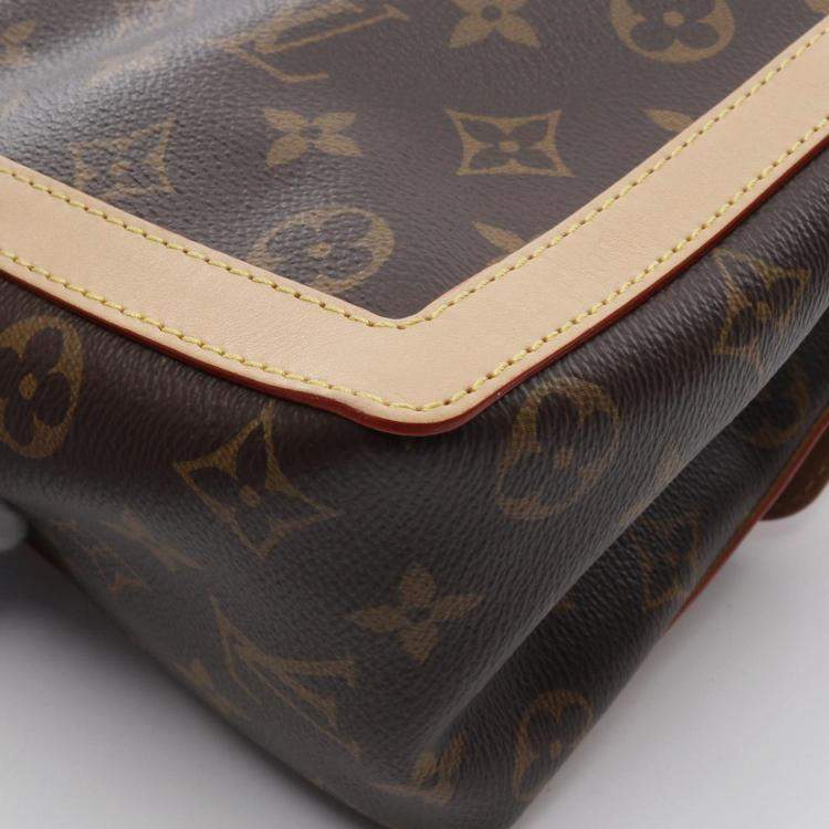 Pre Owned Louis Vuitton Dauphine Soft GM Brown Monogram Canvas Leather Shoulder Bag