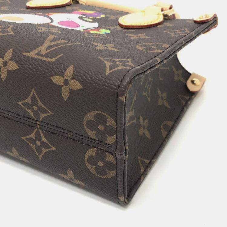 مملوكة مسبقًا Louis Vuitton On The Go Takashi Murakami Panda Bb Brown Monogram Canvas Tote Bag