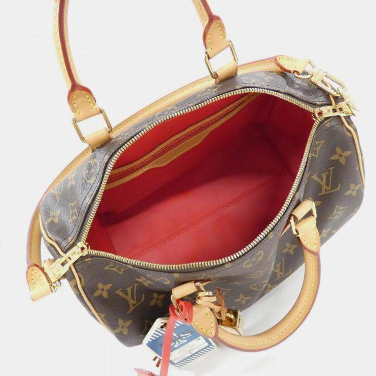 Pre Owned Louis Vuitton Monogram Speedy Bandouliere 30 Brown Monogram Coated Canvas Boston Bag