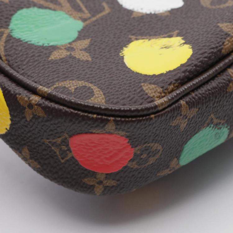 Pre Owned Louis Vuitton x YK Multi Pochette Accessoires Monogram Brown Multicolor Coated Canvas Leather Shoulder Bag