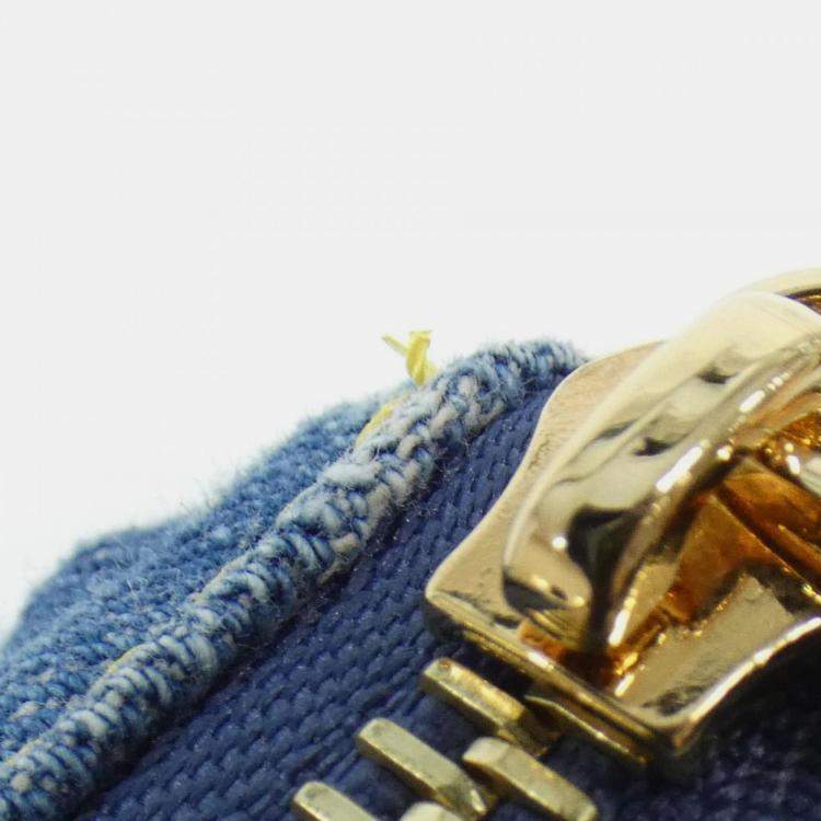 Pre Owned Louis Vuitton Remix Speedy Nano Monogram Denim Mini Bag