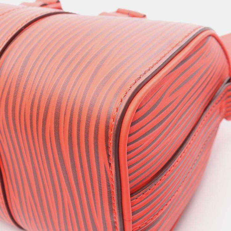 Pre Owned Louis Vuitton Keepall Bandouliere X Park Seo-Bo 25 XL Red Epi Leather Duffel Bag