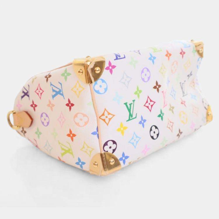 Pre Owned Louis Vuitton x Takashi Murakami Monogram Multicolor Speedy Bandouliere 25 Monogram Canvas Top Handle Bag
