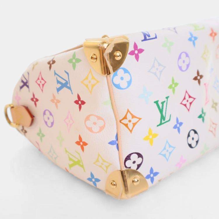 Pre Owned Louis Vuitton x Takashi Murakami Monogram Multicolor Speedy Bandouliere 25 Monogram Canvas Top Handle Bag