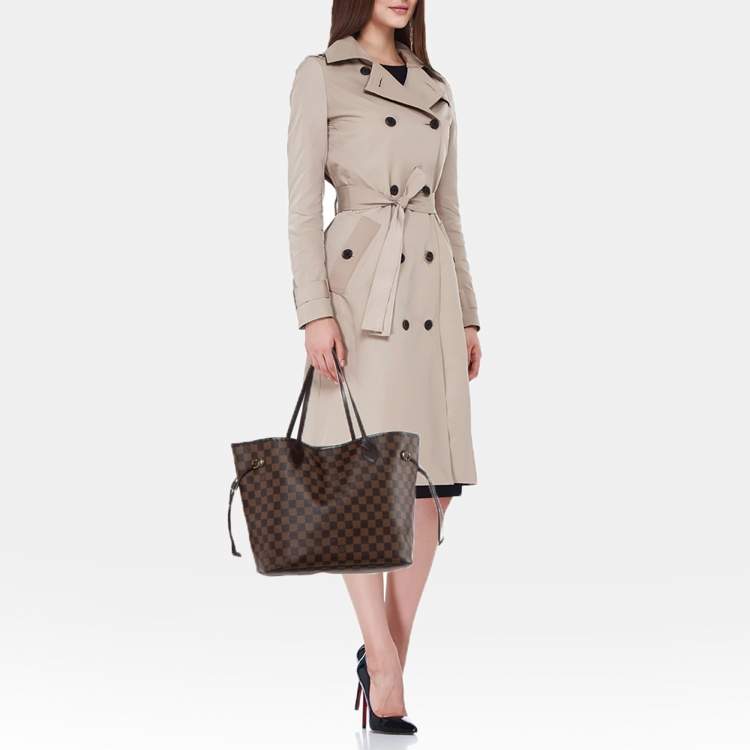 Pre Owned Louis Vuitton Damier Ebene Canvas Neverfull MM Bag