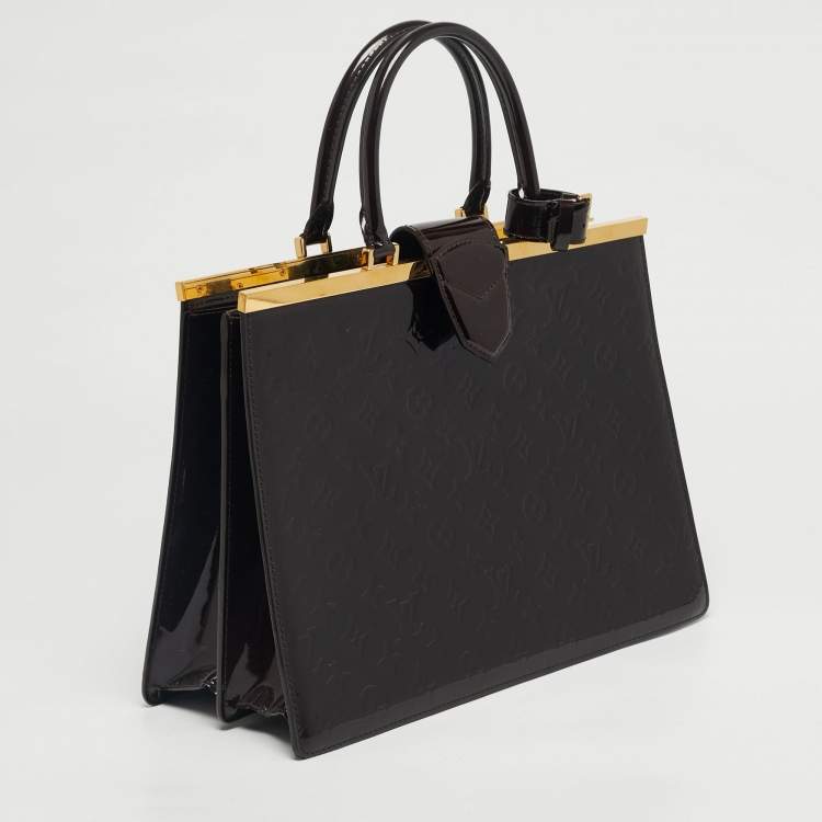 Pre Owned Louis Vuitton Amarante Monogram Vernis Deesse GM Bag