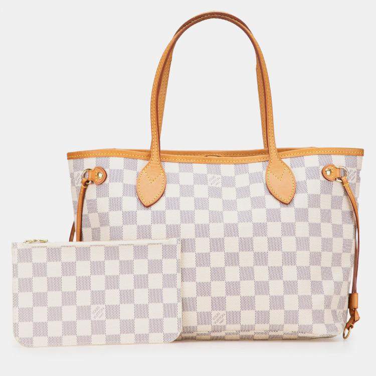 Pre Owned Louis Vuitton Damier Azur Neverfull PM Canvas Tote Bag