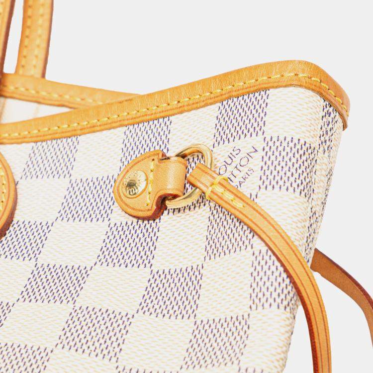Pre Owned Louis Vuitton Damier Azur Neverfull PM Canvas Tote Bag