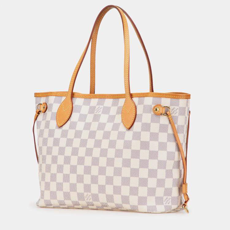 Pre Owned Louis Vuitton Damier Azur Neverfull PM Canvas Tote Bag