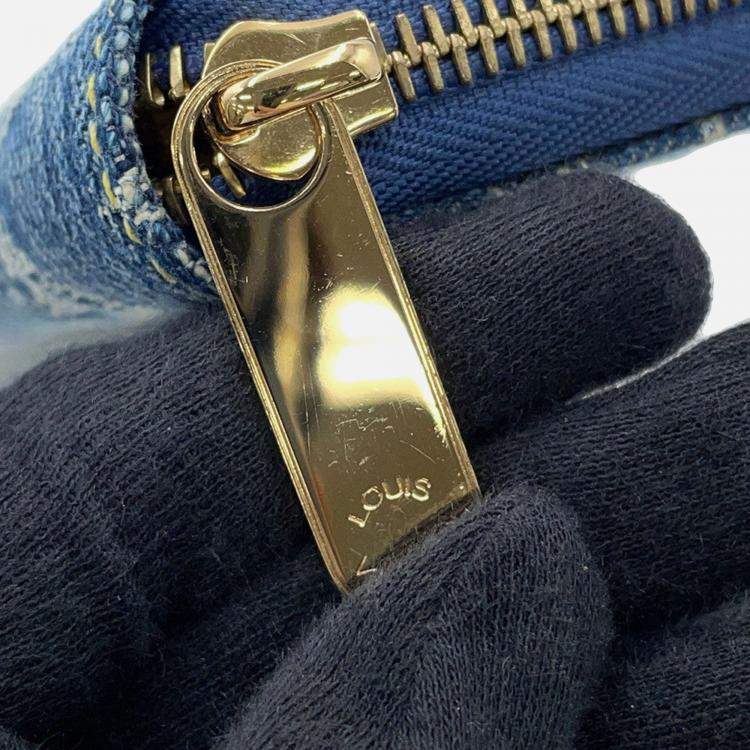 مملوكة مسبقًا Louis Vuitton Zippy Blue Monogram Denim Wallet