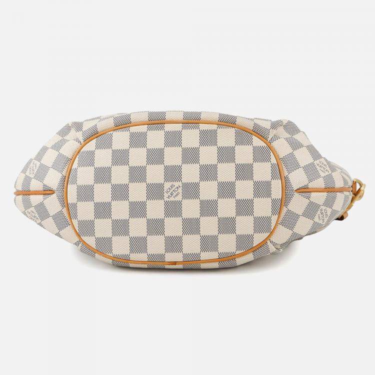 Pre Owned Louis Vuitton Riviera PM Beige Damier Azur Coated Canvas Top Handle Bag