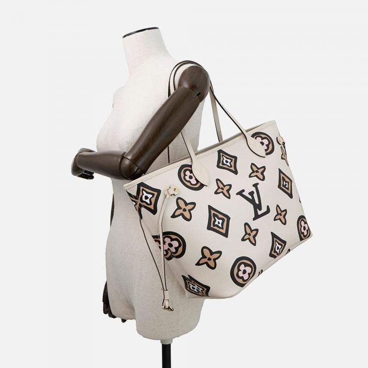 Pre Owned Louis Vuitton Neverfull MM Wild At Heart Monogram Canvas Tote Bag