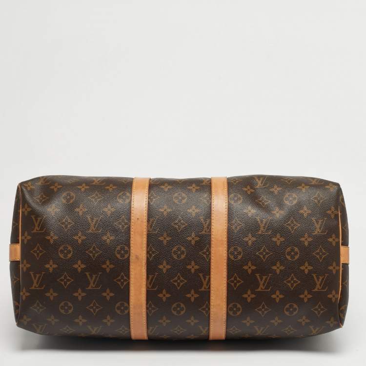 Pre Owned Louis Vuitton Monogram Canvas Keepall Bandouliere 45 Bag