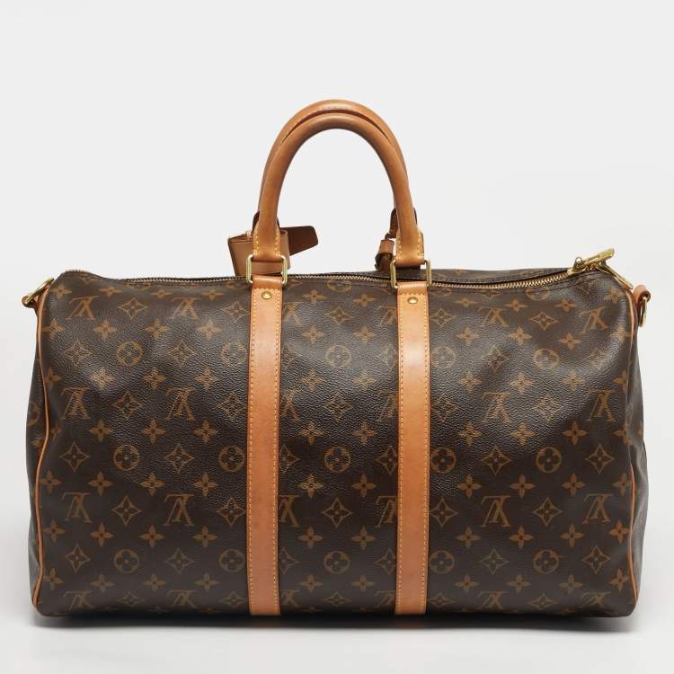Pre Owned Louis Vuitton Monogram Canvas Keepall Bandouliere 45 Bag