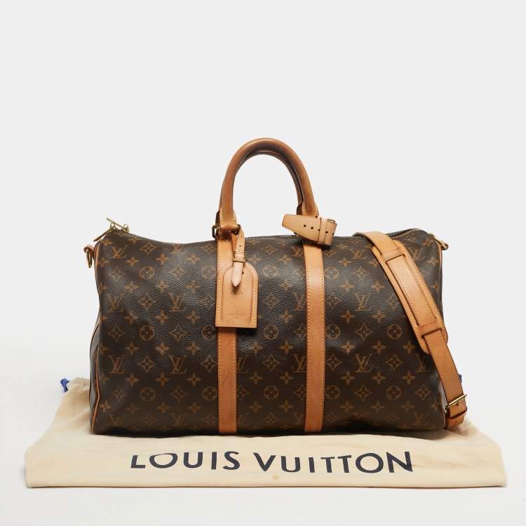 Pre Owned Louis Vuitton Monogram Canvas Keepall Bandouliere 45 Bag