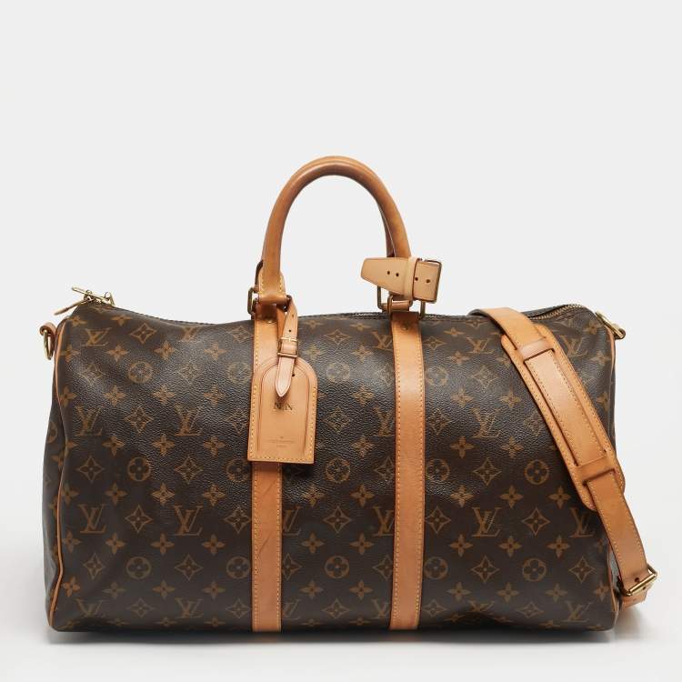 Pre Owned Louis Vuitton Monogram Canvas Keepall Bandouliere 45 Bag