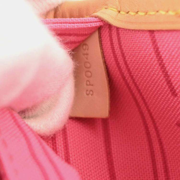 Pre Owned Louis Vuitton Neverfull MM Pink Monogram Coated Canvas Tote Bag
