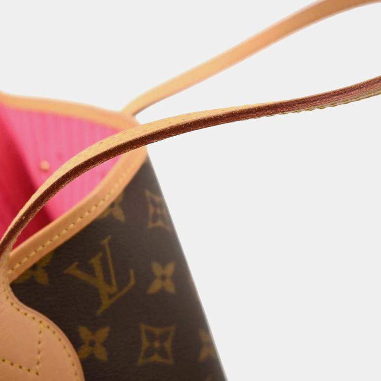 Pre Owned Louis Vuitton Neverfull MM Pink Monogram Coated Canvas Tote Bag