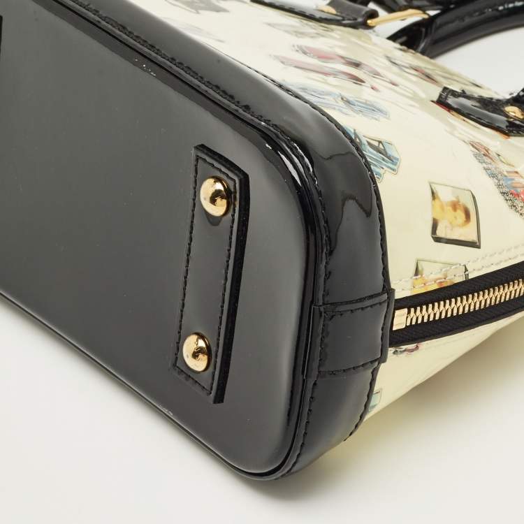 Pre Owned Louis Vuitton Black Monogram Vernis Stickers Alma BB Bag