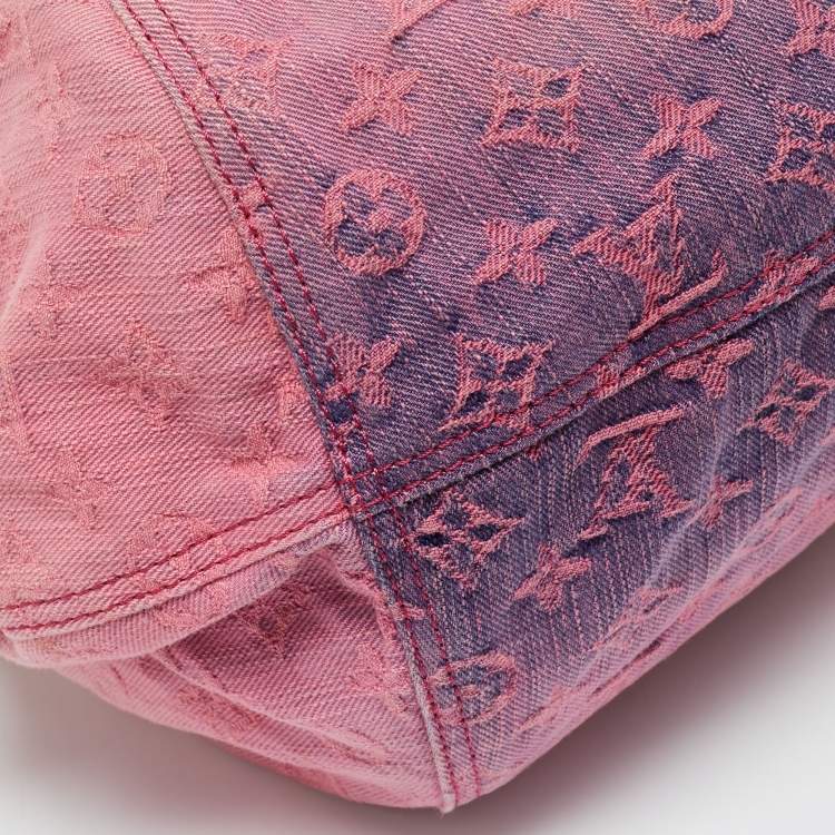 Pre Owned Louis Vuitton Pink Washed Denim Monogram Limited Edition Sunshine Bag