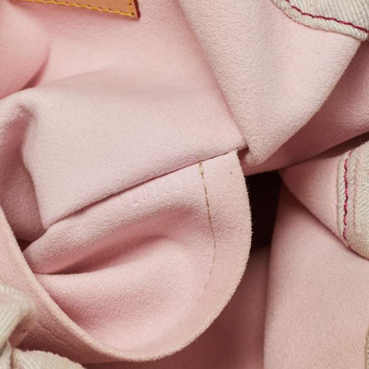 Pre Owned Louis Vuitton Pink Washed Denim Monogram Limited Edition Sunshine Bag